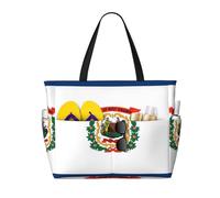 QAZWZML Large-capacity West Virginia Flag printed beach travel bag foldable pool bag zippered design suitable for swimming pools and beaches