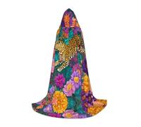 QAZWZML Leopard's Joy S prints Capes Stage Performances, Theater Performances, Cosplay Youth Hooded Capes