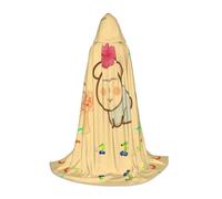 QAZWZML Little flower with cute dog Printed Small Capes Stage Performances, Theater Performances, Cosplay Youth Hooded Capes