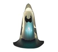 QAZWZML Little Ghost's Light Printed Large Capes Stage Performances, Theater Performances, Cosplay Youth Hooded Capes