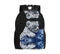 QAZWZML Little Tiger in Space prints men's and women's large laptop backpacks with compartments, waterproof travel backpacks, durable Oxford bags