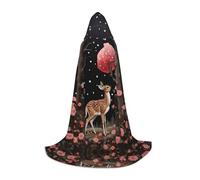QAZWZML Lost Deer in the Flowers Medium Printed Teen Cloak Cosplay, Stage Performance and Daily Cosplay Wholesale