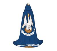 QAZWZML Louisiana State Flag Printed Large Capes Stage Performances, Theater Performances, Cosplay Youth Hooded Capes
