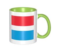 QAZWZML Luxembourg flag Patterned ceramic Green mug with curved handle, suitable for office and home use.