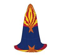 QAZWZML M Arizona Flag Printed hooded cape, holiday party stage performance, Cosplay hooded jacket