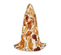 QAZWZML M Baltic Amber Glow Printed hooded cape for stage performance cosplay