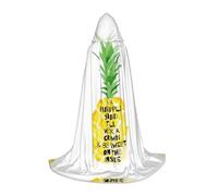 QAZWZML M Be a pineapple Printed hooded cape for stage performance cosplay