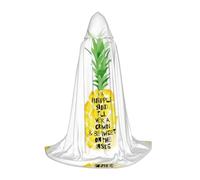 QAZWZML M Be a pineapple Printed hooded cape, holiday party stage performance, Cosplay hooded jacket