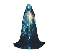 QAZWZML magic wand L prints Capes Stage Performances, Theater Performances, Cosplay Youth Hooded Capes