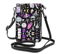 QAZWZML Magic Witch Witchcraft Bohemian Drawing printing crossbody bag, flap leather wallet, detachable shoulder strap, suitable for travel and camping.