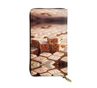 QAZWZML mahjongPrinted clutch, unisex long wallet, coin storage bag suitable for travel and daily use