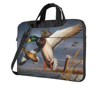 QAZWZML mallard duck Patterned 14 inch portable laptop bag with shoulder strap, can be worn as a crossbody bag