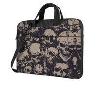 QAZWZML Many Skulls Get Together Patterned 13 inch portable laptop bag with shoulder strap, can be worn as a crossbody bag