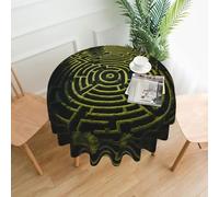 QAZWZML mazes Printed Round Picnic Blanket 60-inch Round Decorative Tablecloth Suitable For Cafes Parties