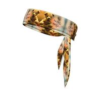 QAZWZML Miss you bear printing sports headband for men and women, sweat-absorbing headband for badminton, mountaineering and cycling