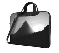 QAZWZML Mountain outline Patterned 14 inch portable laptop bag with shoulder strap, can be worn as a crossbody bag