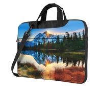 QAZWZML Mountain Sunrise Patterned 14 inch portable laptop bag with shoulder strap, can be worn as a crossbody bag