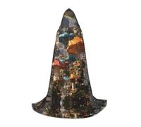 QAZWZML Mushroom Castle Fortress M prints Capes Stage Performances, Theater Performances, Cosplay Youth Hooded Capes
