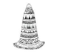 QAZWZML Native American Patterns patterned teen M hooded cape for holiday parties, witch costumes and costume parties