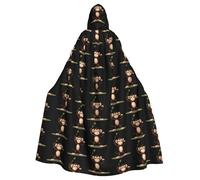 QAZWZML Naughty Monkey Stylish patterned hooded cape, warm cloak suitable for holiday parties, dances or gatherings.