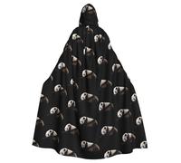 QAZWZML Naughty panda Stylish patterned hooded cape, warm cloak suitable for holiday parties, dances or gatherings.