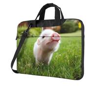 QAZWZML Naughty pig baby Patterned 13 inch portable laptop bag with shoulder strap, can be worn as a crossbody bag