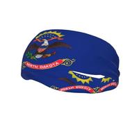 QAZWZML North Dakota State Flag prints headbandsweat absorbing and breathable neutral strap, suitable for gym and outdoor activities