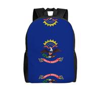 QAZWZML North Dakota State Flag prints men's and women's large laptop backpacks with compartments, waterproof travel backpacks, durable Oxford bags