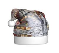 QAZWZML Oil Painting Paris Street Scene Eiffel Tower Adult Christmas hat printed holiday hat suitable for New Year's parties and holiday family gatherings