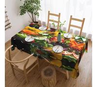 QAZWZML Oil Resistant salads Printed Square Tablecloth Suitable For Cafes Picnics Weddings Parties Etc