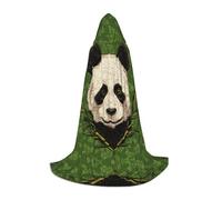 QAZWZML Panda and Bamboo S prints Capes Stage Performances, Theater Performances, Cosplay Youth Hooded Capes