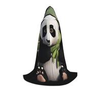 QAZWZML Panda with bamboo headband S prints Capes Stage Performances, Theater Performances, Cosplay Youth Hooded Capes