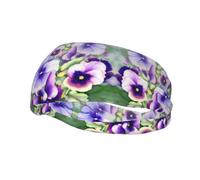 QAZWZML Pansy Perfection prints headbandsweat absorbing and breathable neutral strap, suitable for gym and outdoor activities