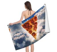 QAZWZML Pizza in the sky Patterned absorbent bath towels, beach towels, suitable for pools and beaches