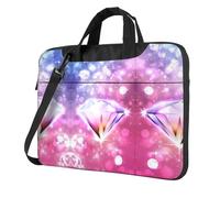 QAZWZML pretty diamond Patterned 13 inch portable laptop bag with shoulder strap, can be worn as a crossbody bag