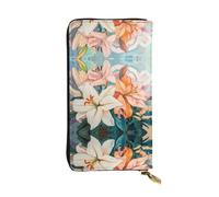 QAZWZML Pure Lily Leather clutch wallet, suitable for men or women long wallet, size 2.5 * 10.5 inches