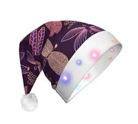 QAZWZML purple dragonfly Printed adult Christmas hat, light up decorative hat, perfect for holiday parties or New Year celebrations.