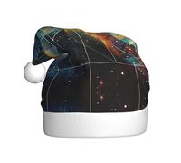 QAZWZML Quantum lattice Adult Christmas hats with printed holiday prints perfect for stage performances holiday parties and more