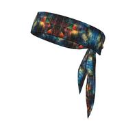QAZWZML Quantum lattice Patterned sports headband - suitable for basketball, tennis, fitness, yoga, outdoor climbing, cycling and other sports