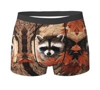 QAZWZML Raccoon in The Fall Tree Hole Printed athletic boxer briefs, perfect for running, fitness, and casual everyday wear