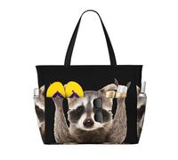 QAZWZML Racoons Patterned travel bag, large-capacity storage bag, suitable for camping, gym use, and travel.