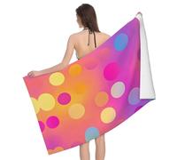 QAZWZML Rainbow polka dots Patterned absorbent bath towels, beach towels, suitable for pools and beaches