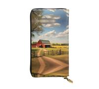 QAZWZML Ranch ViewPrinted clutch, unisex long wallet, coin storage bag suitable for travel and daily use