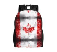 QAZWZML Retro Canada Flag prints men's and women's large laptop backpacks with compartments, waterproof travel backpacks, durable Oxford bags