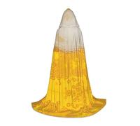 QAZWZML S Beer foam Printed Hooded Cape, Halloween Stage Performance, Cosplay Retro Hooded Jacket