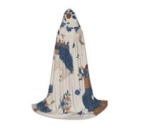 QAZWZML S Blue hedgehog and fruit Printed hooded cape, holiday party stage performance, Cosplay hooded jacket