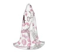 QAZWZML S Romantic Paris Butterfly Printed Hooded Cape, Halloween Stage Performance, Cosplay Retro Hooded Jacket