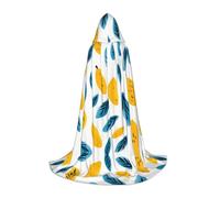 QAZWZML S Yellow Mango Pattern Printed hooded cape, holiday party stage performance, Cosplay hooded jacket