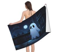 QAZWZML Sad Ghost Patterned absorbent bath towels, beach towels, suitable for pools and beaches