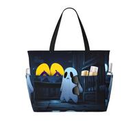 QAZWZML Sad Ghost Patterned large capacity organizer, suitable for camping, gym use, and travel.